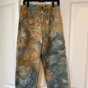 Stan Ray / Riverside Tool & Dye -  Tie-Dyed Deadstock Painter Pants - Blue-Brown